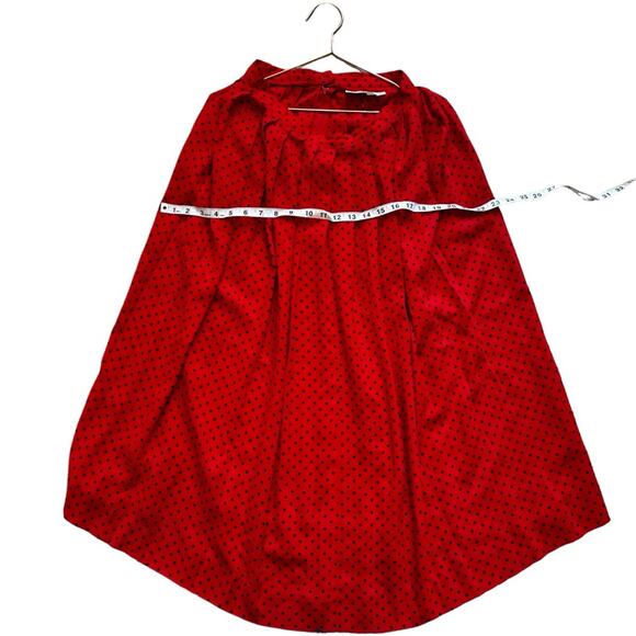 Vintage JG Hook Red Polka Dot Pleated Midi Skirt - Size 10 - Picture 5 of 7